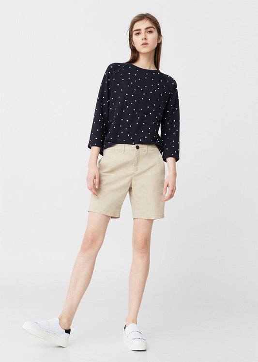 Bow polka-dot blouse